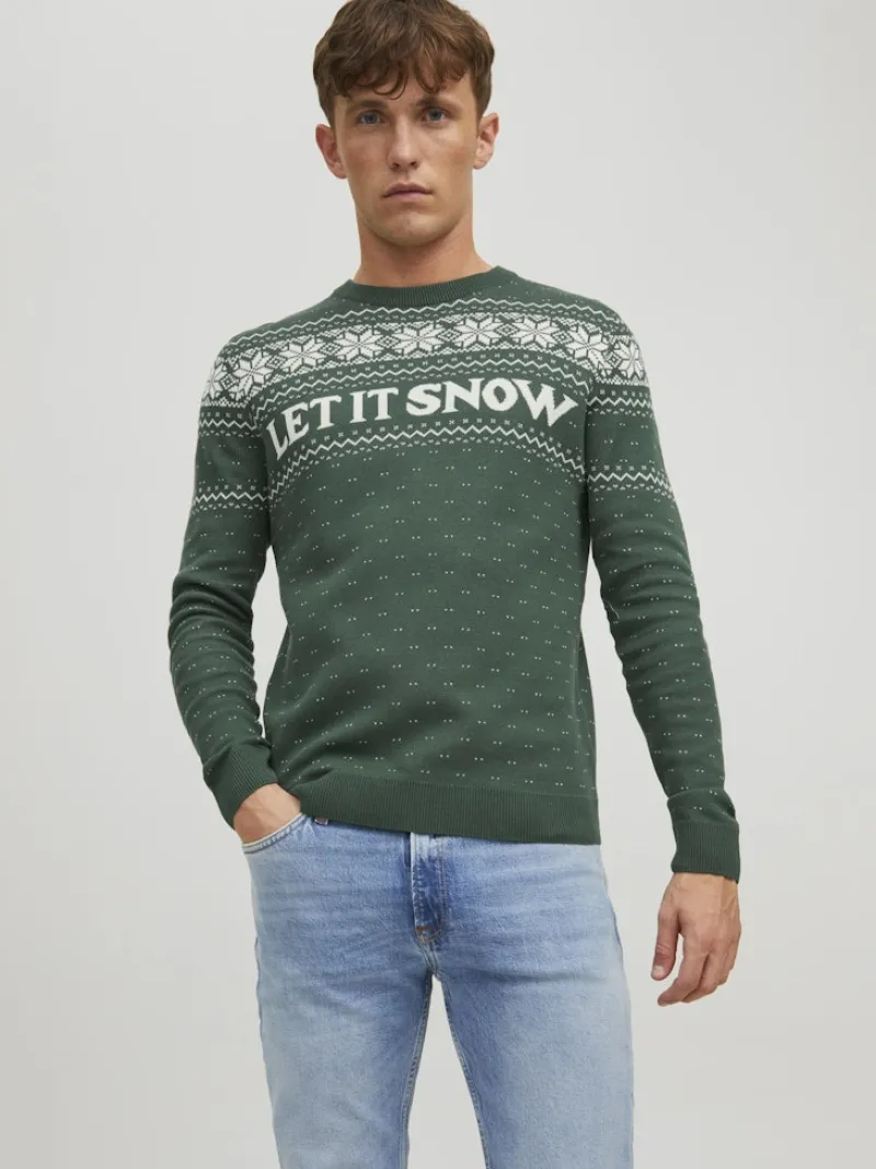 Jack & Jones Pullover & Sweatshirts*JORXMAS KNIT CREW NECK trekking green