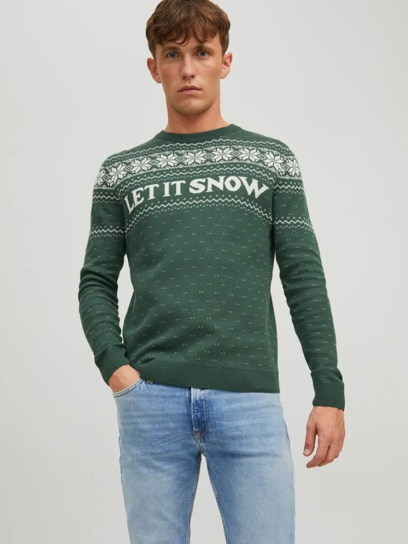 Jack & Jones Pullover & Sweatshirts*JORXMAS KNIT CREW NECK trekking green