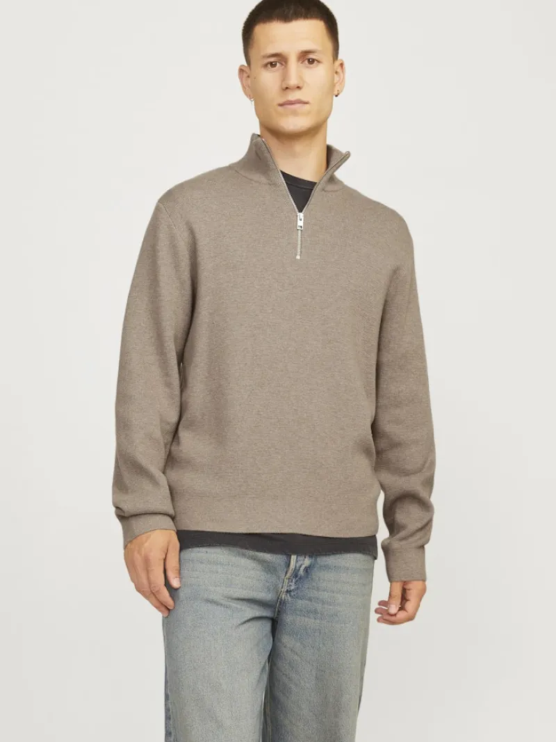 Jack & Jones Pullover & Sweatshirts*JPRBLAMILANO STITCH KNIT HALF ZIP SN greige