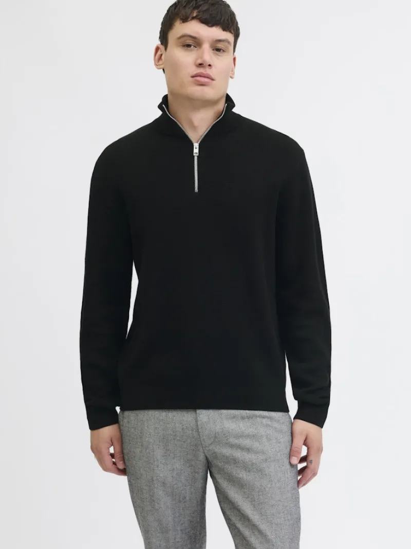Jack & Jones Pullover & Sweatshirts*JPRBLAMILANO STITCH KNIT HALF ZIP SN Black
