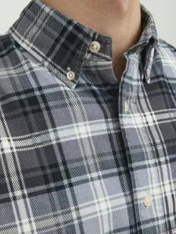 Jack & Jones Hemden*JPRBLUBROOK CORD X-MAS SHIRT L/S CH LN whisper white