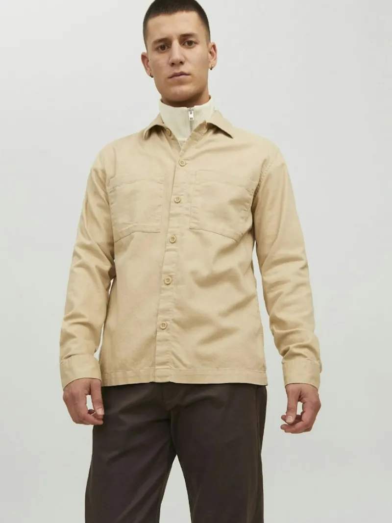 Jack & Jones Hemden*JPRPETE SPRING OVERSHIRT L/S SN sand