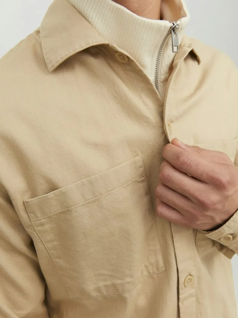 Jack & Jones Hemden*JPRPETE SPRING OVERSHIRT L/S SN sand