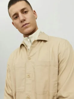 Jack & Jones Hemden*JPRPETE SPRING OVERSHIRT L/S SN sand