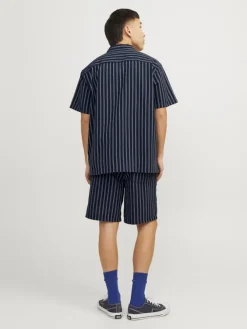 Jack & Jones Shorts*JPSTJAIDEN PALMA SEERSUCKER SHORT SRT dunkelblau2