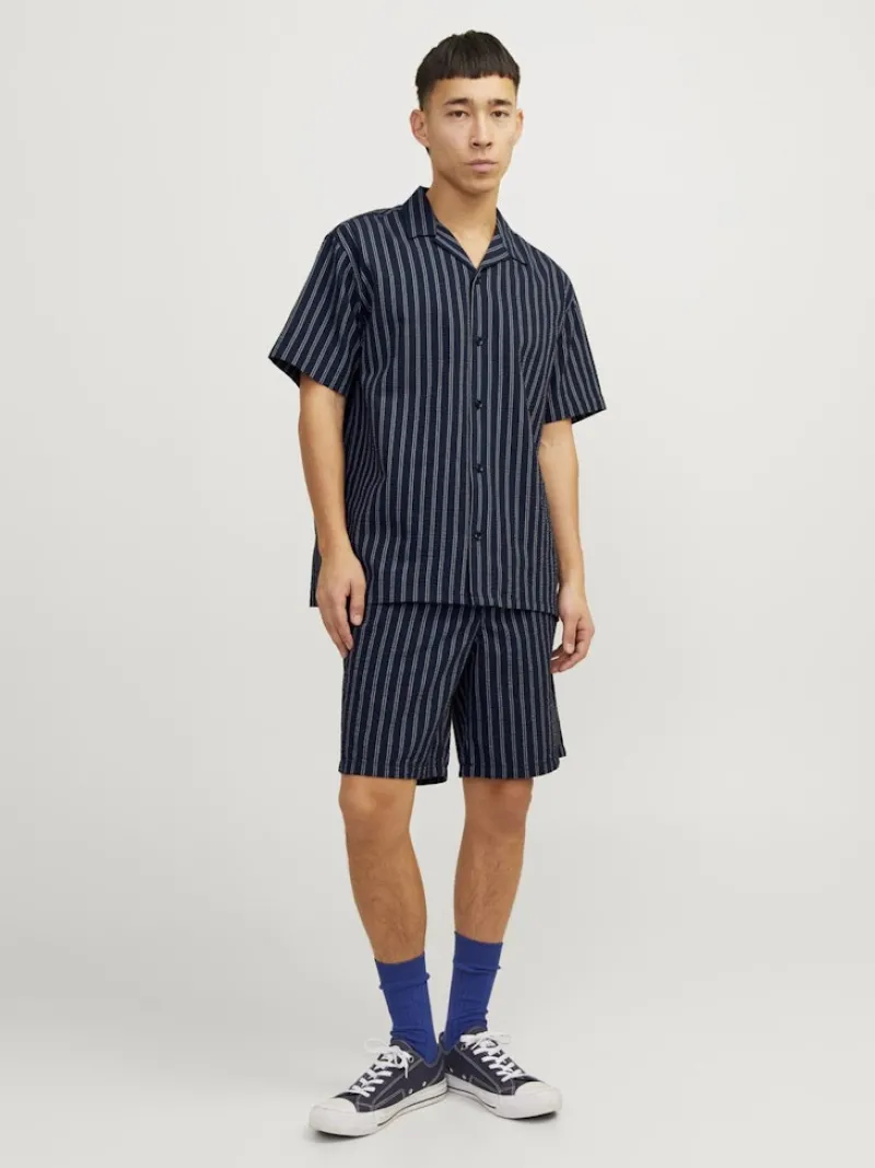 Jack & Jones Shorts*JPSTJAIDEN PALMA SEERSUCKER SHORT SRT dunkelblau2