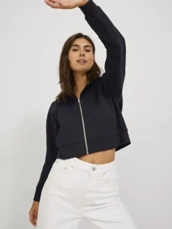 JJXX Pullover & Sweatshirts*JXABBIE REG LS EVERY ZIP HOOD SWT NOOS Black