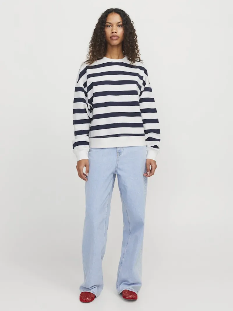 JJXX Pullover & Sweatshirts*JXALFA STRIPE RLX LS CREW SWT LN vanilla ice
