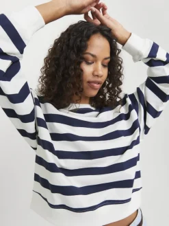 JJXX Pullover & Sweatshirts*JXALFA STRIPE RLX LS CREW SWT LN vanilla ice