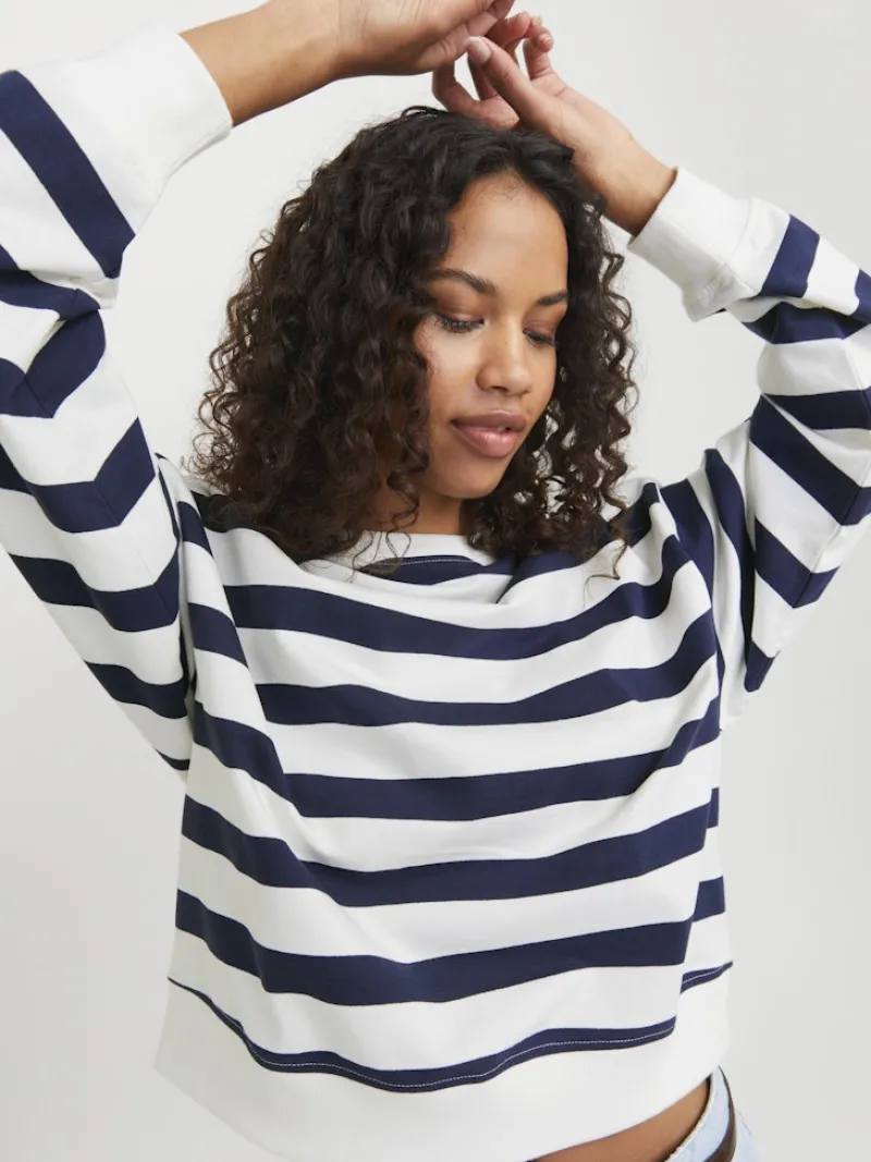 JJXX Pullover & Sweatshirts*JXALFA STRIPE RLX LS CREW SWT LN vanilla ice