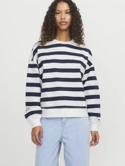 JJXX Pullover & Sweatshirts*JXALFA STRIPE RLX LS CREW SWT LN vanilla ice