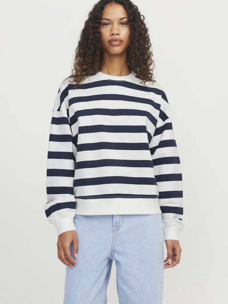 JJXX Pullover & Sweatshirts*JXALFA STRIPE RLX LS CREW SWT LN vanilla ice
