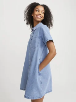 JJXX Kleider*JXAMARA SS DENIM DRESS DNM SN Light Blue Denim