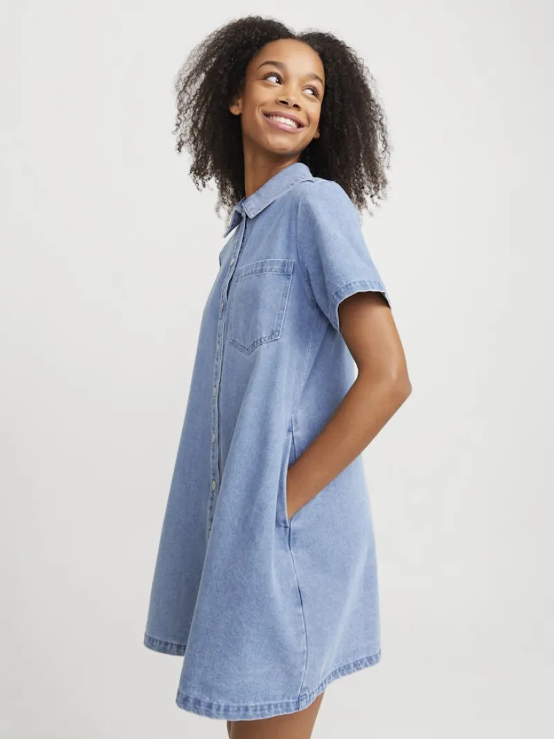JJXX Kleider*JXAMARA SS DENIM DRESS DNM SN Light Blue Denim