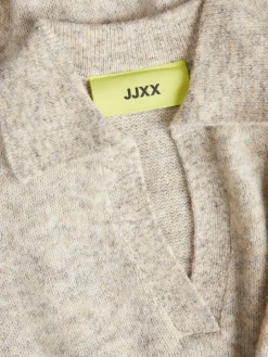 JJXX Kleider*JXARIELLA POLO NECK DRESS KNIT Cloud Dancer
