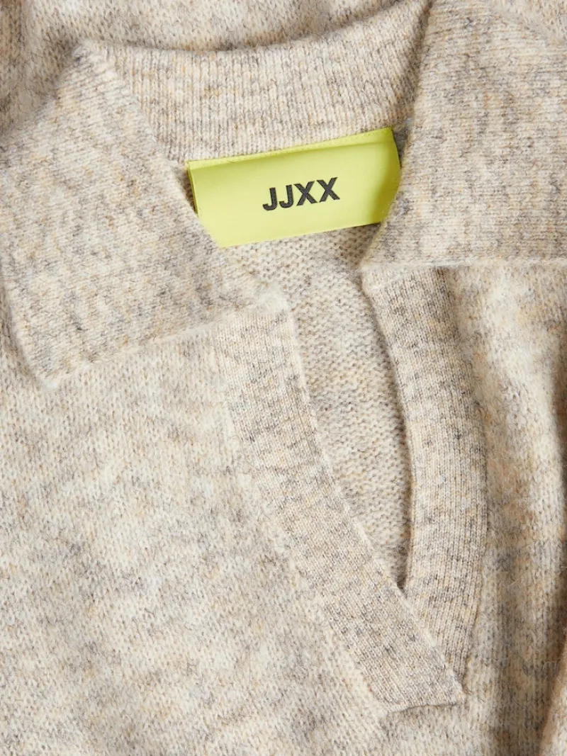 JJXX Kleider*JXARIELLA POLO NECK DRESS KNIT Cloud Dancer