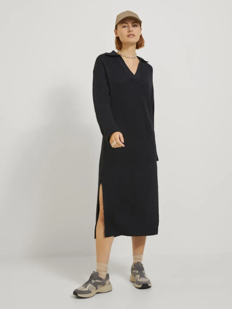 JJXX Kleider*JXARIELLA POLO NECK DRESS KNIT Black