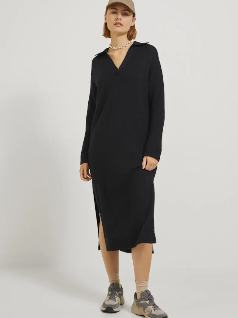 JJXX Kleider*JXARIELLA POLO NECK DRESS KNIT Black