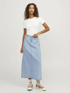 JJXX Röcke*JXAURA LONG MW DENIM SKIRT DNM Light Blue Denim
