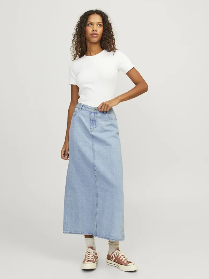JJXX Röcke*JXAURA LONG MW DENIM SKIRT DNM Light Blue Denim