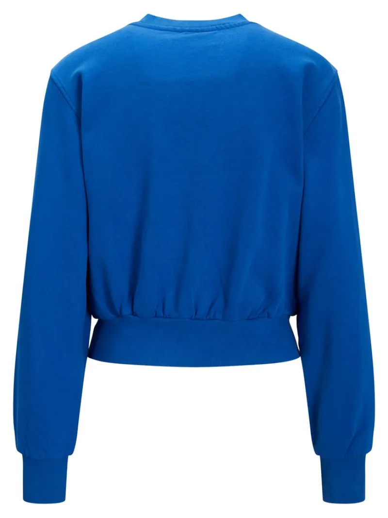 JJXX Pullover & Sweatshirts*JXBELLA LS RELAXED VINT SWEAT SN Blue Iolite-BRIGHT WHITE PRINT