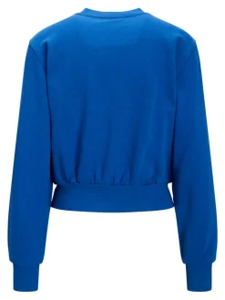 JJXX Pullover & Sweatshirts*JXBELLA LS RELAXED VINT SWEAT SN Blue Iolite-BRIGHT WHITE PRINT