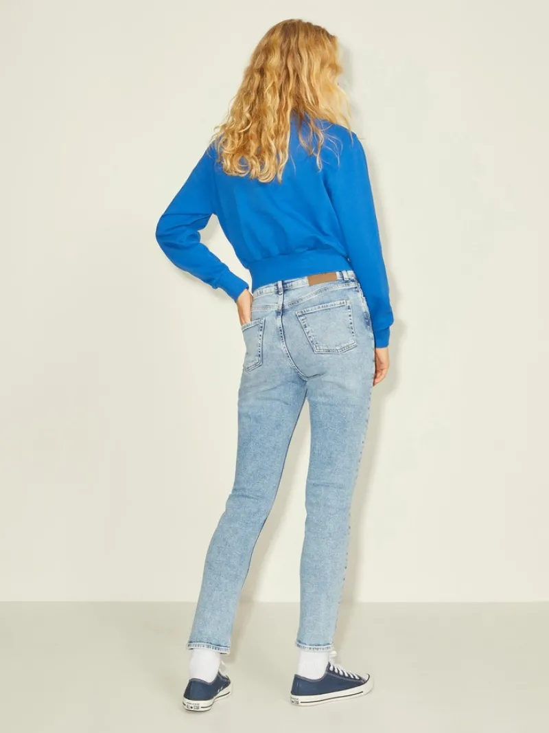 JJXX Pullover & Sweatshirts*JXBELLA LS RELAXED VINT SWEAT SN Blue Iolite-BRIGHT WHITE PRINT