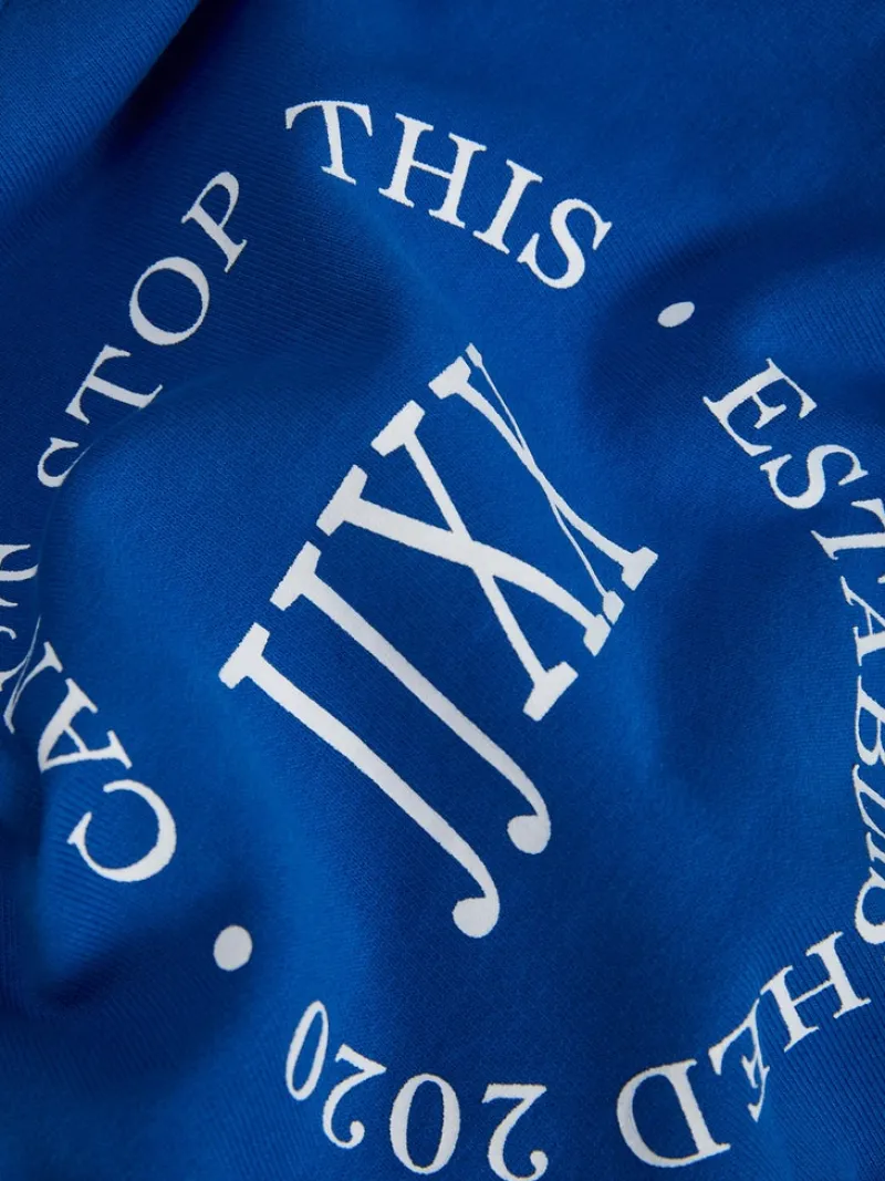 JJXX Pullover & Sweatshirts*JXBELLA LS RELAXED VINT SWEAT SN Blue Iolite-BRIGHT WHITE PRINT