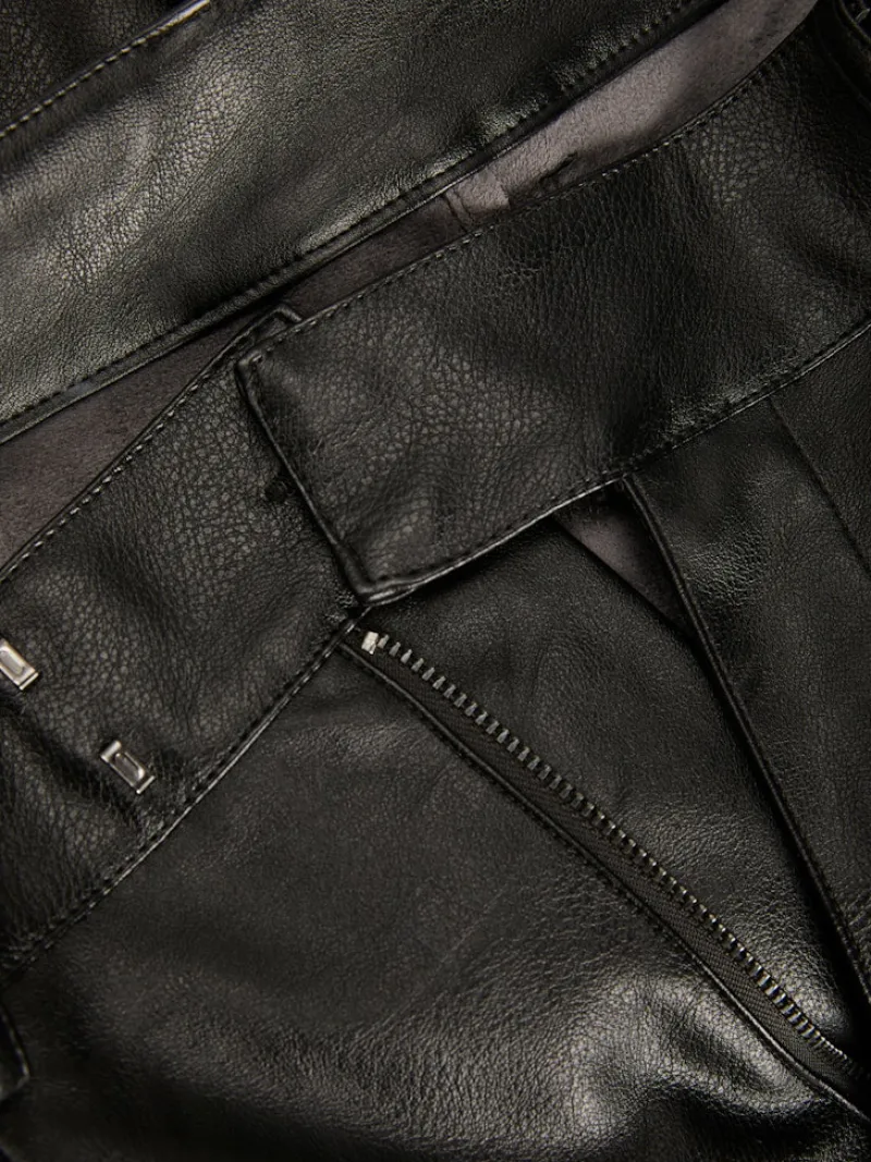 JJXX Hosen*JXCATIE FAUX LEATHER PANTS NOOS Black