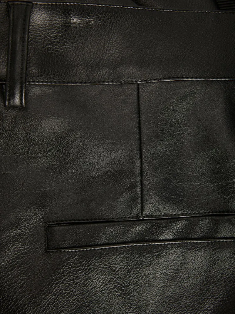 JJXX Hosen*JXCATIE FAUX LEATHER PANTS NOOS Black