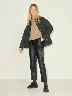 JJXX Hosen*JXCATIE FAUX LEATHER PANTS NOOS Black