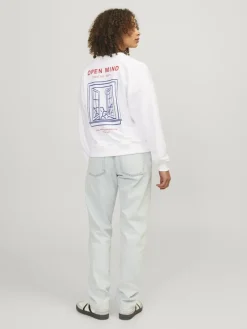 JJXX Pullover & Sweatshirts*JXENYA RLX SHORT LS CREW SWT Bright White