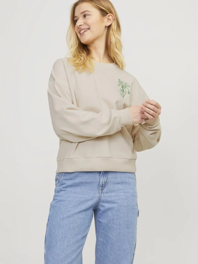 JJXX Pullover & Sweatshirts*JXENYA RLX SHORT LS CREW SWT moonbeam