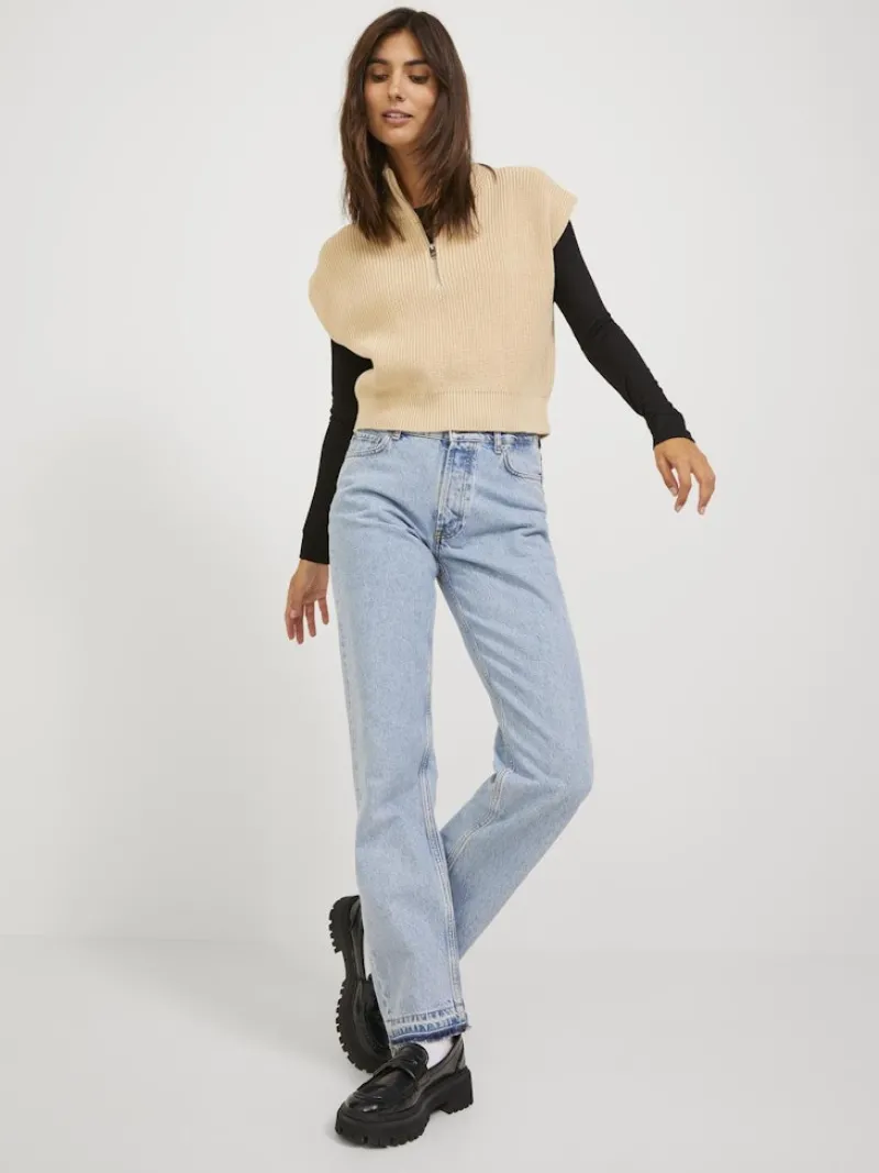 JJXX Pullover & Sweatshirts*JXFLORENCE TWIST HALF ZIP VEST KNIT SN Beige