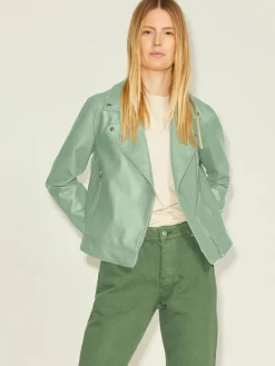JJXX Jacken*JXGAIL FAUX LEATHER BIKER JACKET NOOS smoke green