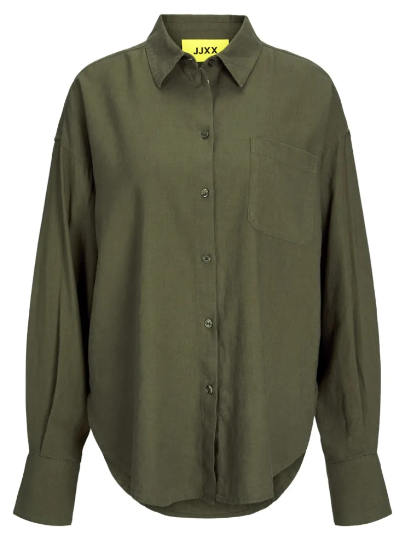 JJXX Blusen*JXJAMIE BREEZE SUMMER LS SHIRT WVN SN Dusty Olive