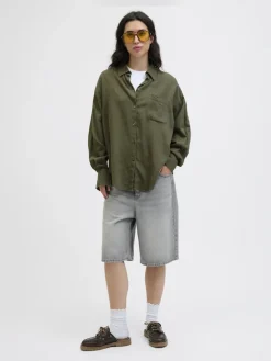 JJXX Blusen*JXJAMIE BREEZE SUMMER LS SHIRT WVN SN Dusty Olive