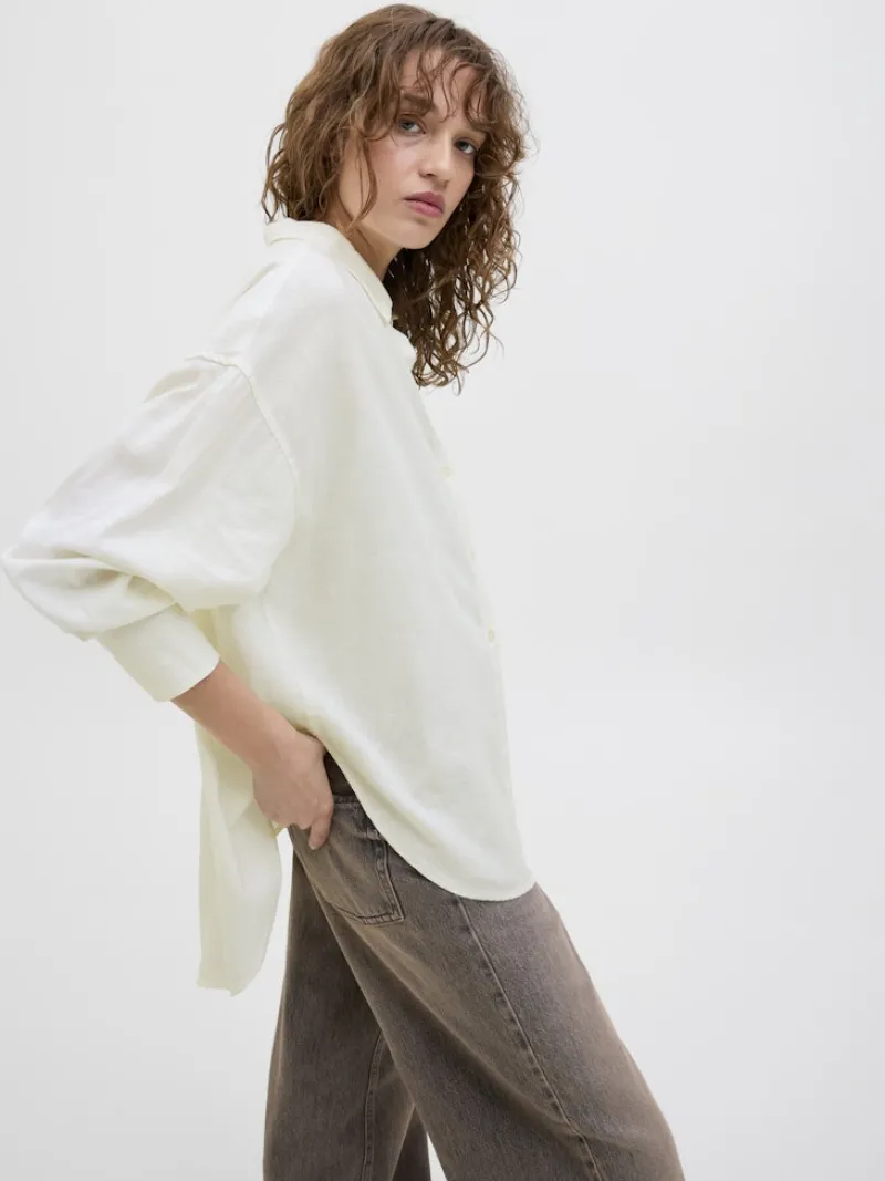 JJXX Blusen*JXJAMIE BREEZE SUMMER LS SHIRT WVN SN blanc de blanc