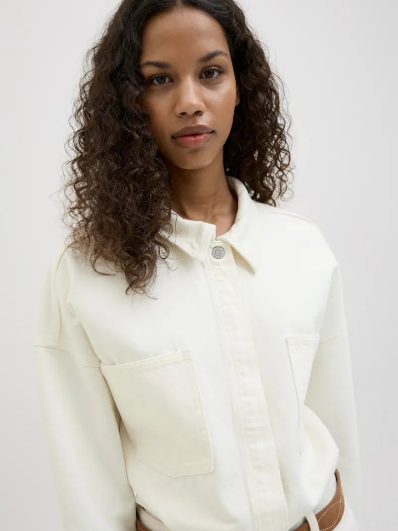 JJXX Jacken*JXJAMILA LS DENIM OVERSHIRT DNM white denim