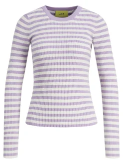 JJXX Pullover & Sweatshirts*JXJODI TIGHT STRIPE CREW NECK KNIT NOOS lilac breeze