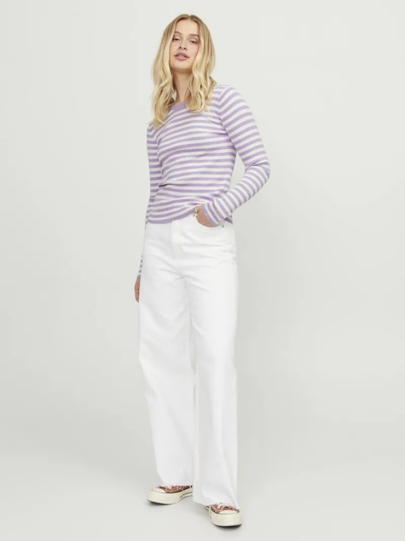 JJXX Pullover & Sweatshirts*JXJODI TIGHT STRIPE CREW NECK KNIT NOOS lilac breeze