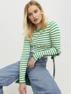 JJXX Pullover & Sweatshirts*JXJODI TIGHT STRIPE CREW NECK KNIT NOOS medium green