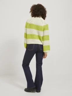 JJXX Pullover & Sweatshirts*JXKELVY CHUNKY STRIPE HIGH NECK KNIT SN bone white