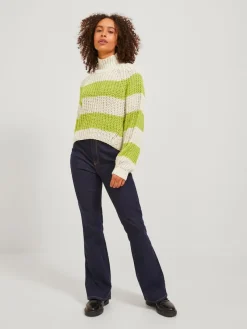 JJXX Pullover & Sweatshirts*JXKELVY CHUNKY STRIPE HIGH NECK KNIT SN bone white