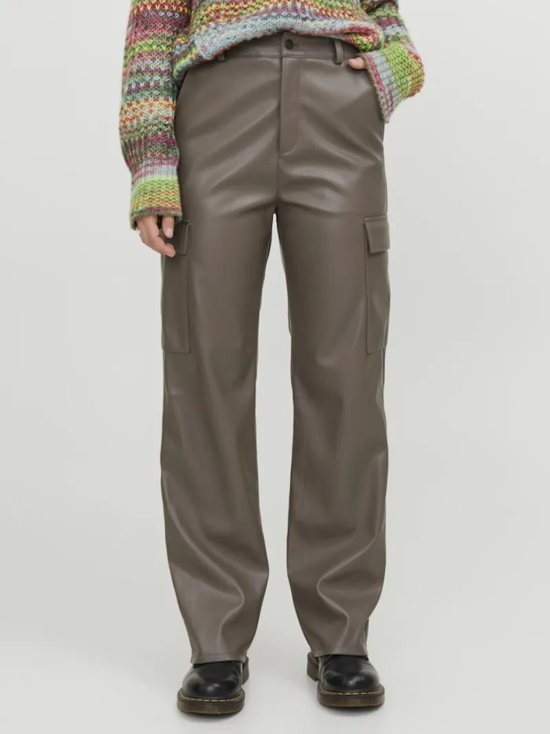 JJXX Hosen*JXKENYA FAUX LEATHER CARGO PANTS Morel