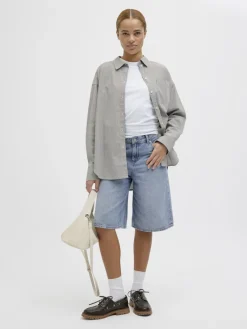 JJXX Shorts*JXLAURA LONG MW DENIM SHORTS DNM SN Light Blue Denim