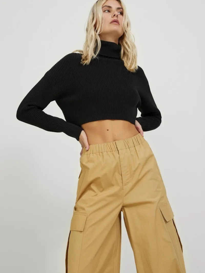 JJXX Pullover & Sweatshirts*JXLIV TWIST CROP HIGH NECK KNIT Black