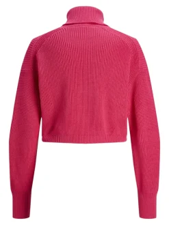 JJXX Pullover & Sweatshirts*JXLIV TWIST CROP HIGH NECK KNIT Raspberry Sorbet