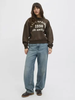 JJXX Pullover & Sweatshirts*JXMERLE RLX SHORT LS CREW SWT LN bracken