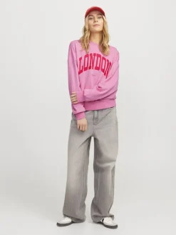 JJXX Pullover & Sweatshirts*JXMERLE SPRING RLX SHORT LS CREW SWT LN morning glory